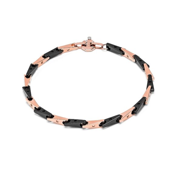 BARAKA Men's BR232071ROCN200002 Cyborg Ceramic Collection Gold Diamonds Bracelet